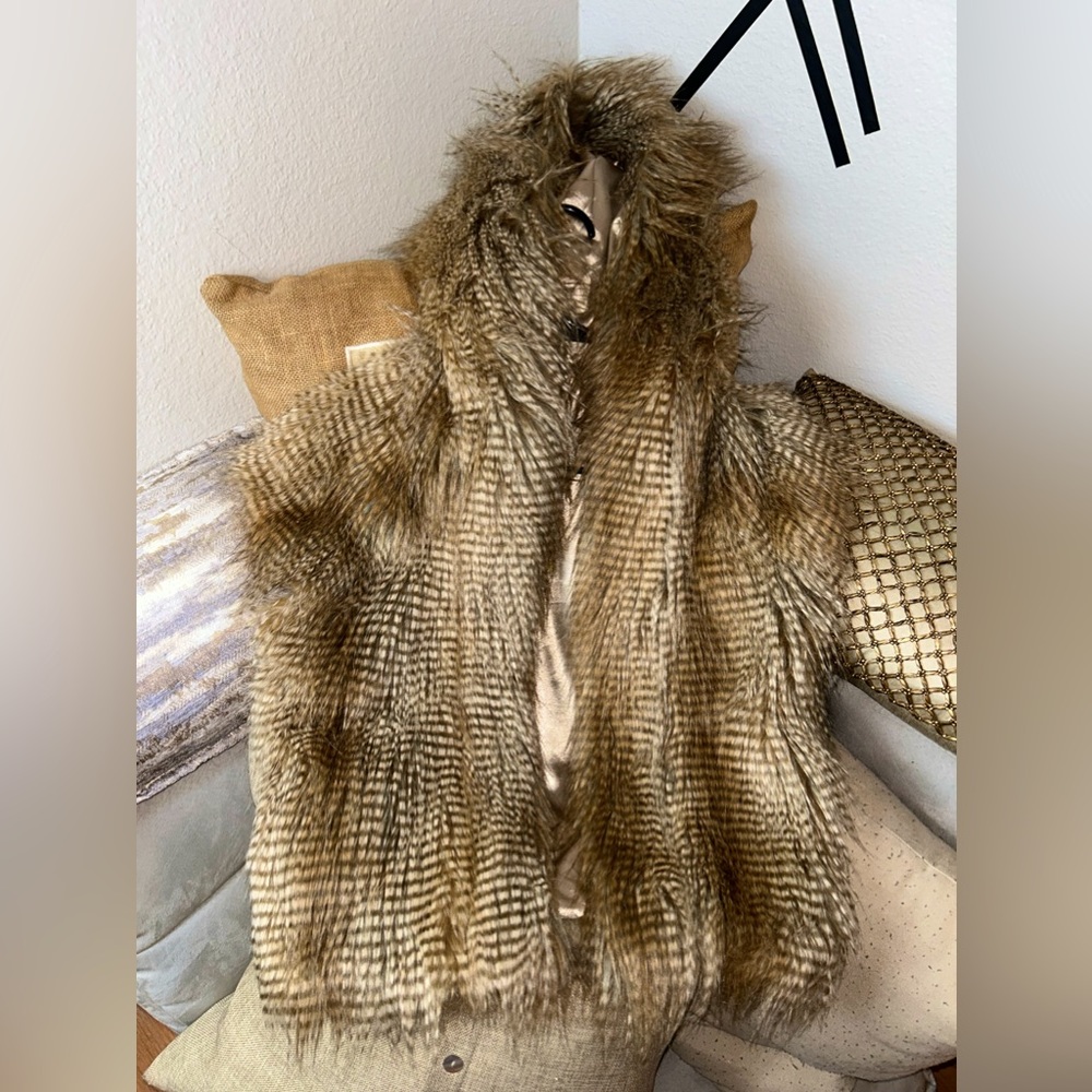 BCBGeneration Fur Vest with hood